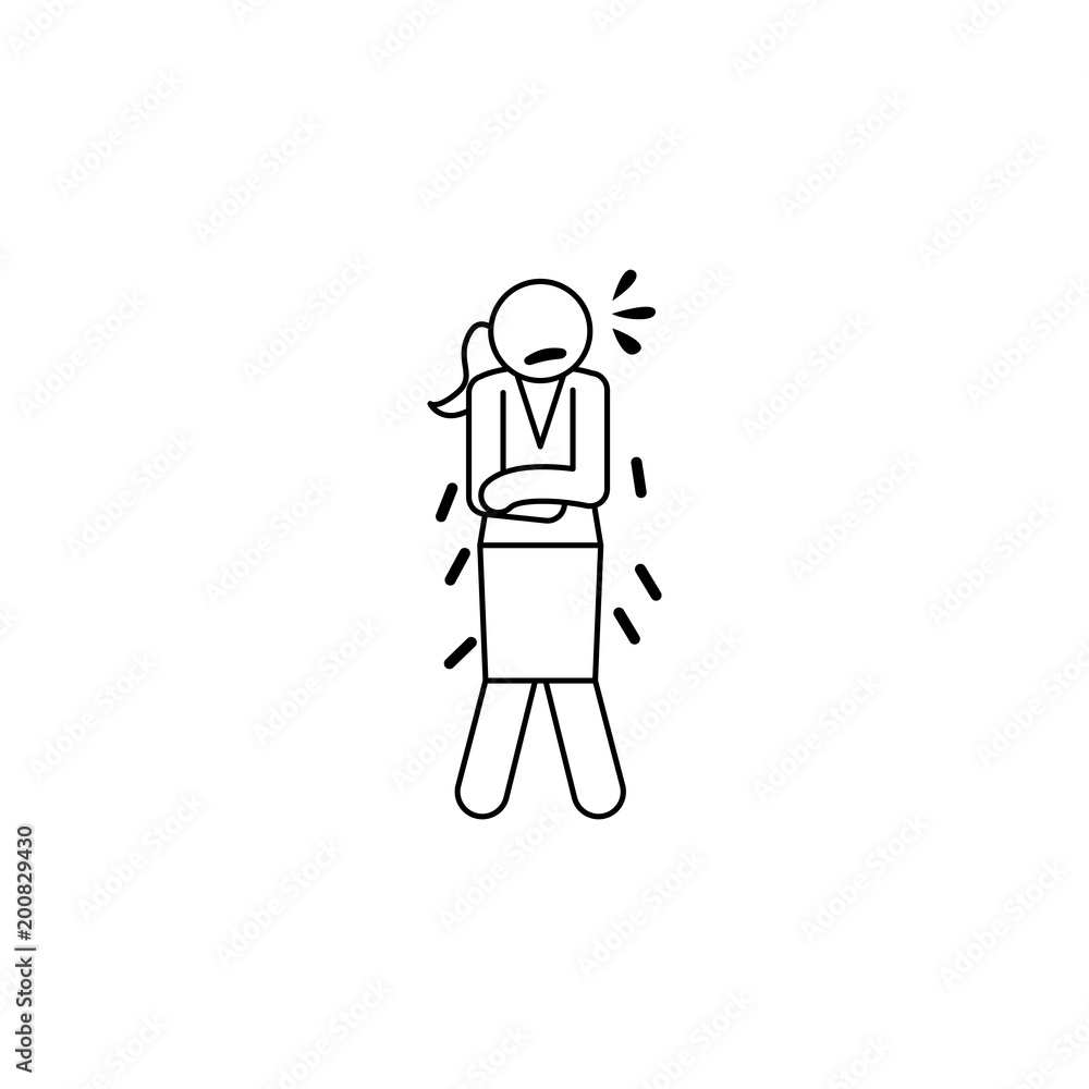 Poster business lady ache icon. element of business lady different state for mobile concept and web apps. t