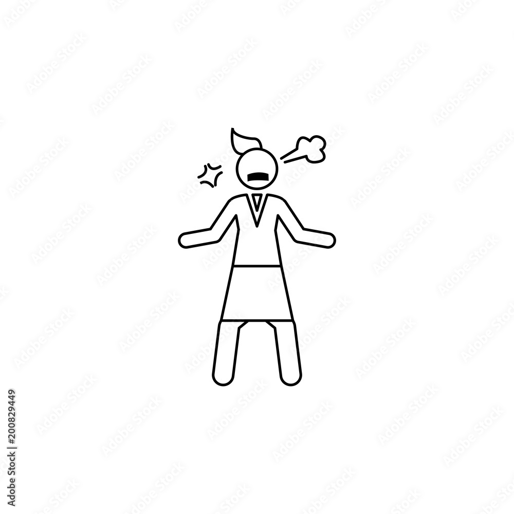 Poster angry business lady icon. element of business lady different state for mobile concept and web apps. 