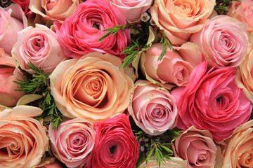 Pink rose bridal bouquet