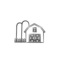 Farm shed hand drawn outline doodle icon. Barn vector sketch illustration for print, web, mobile and infographics isolated on white background.