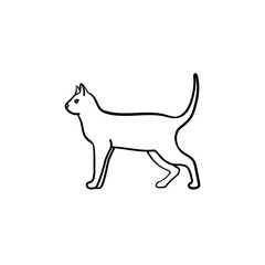 Cat hand drawn outline doodle icon. Domestic animal - cat vector sketch illustration for print, web, mobile and infographics isolated on white background.