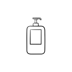 Shampoo hand drawn outline doodle icon. Bottle of shampoo vector sketch illustration for print, web, mobile and infographics isolated on white background.