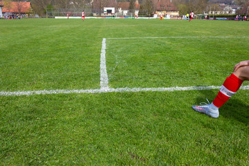 details of amateur soccer field