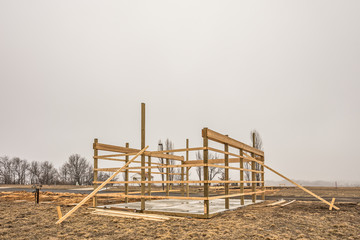 Garage Under Construction in a New Development 2814