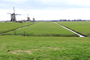 A typical Dutch windmill, Leidschendam near Den Haag, the Netherlands