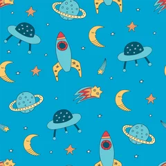 Printed kitchen splashbacks Cosmos Space pattern for a boy's nursery