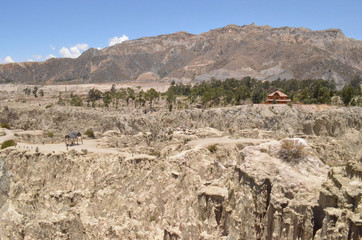 Moon Valley, a barren area of rock formations in the Zona Sur district of La Paz, Bolivia