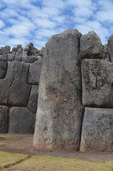 Inca stone walls at the Sacsayhuaman archaeological site, Cusco (Cuzco), Peru