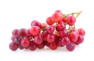 red grapes isolated on white background