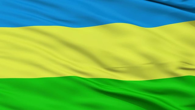 Belchatow closeup flag, city of Poland, realistic animation seamless loop - 10 seconds long