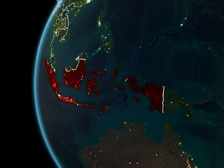 Indonesia from space at night