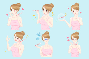 woman with pregnancy tests