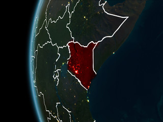 Kenya from space at night