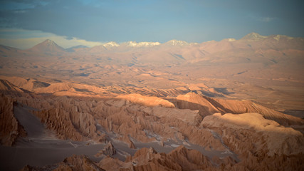 Fototapeta na wymiar Rock formations in the Valle de la Luna, near San Pedro de Atacama in northern Chile