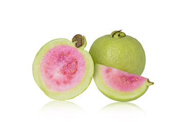Guava fruit isolated on a white with clipping path
