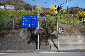 案内標識と信号機