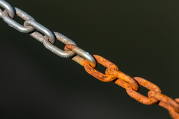 Kettenglieder mit Rost