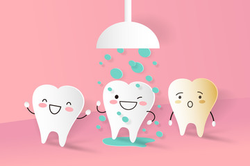 tooth with cleaning concept