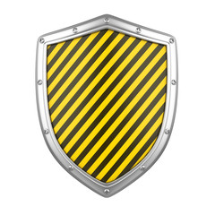 Black and Yellow Shield Isolated