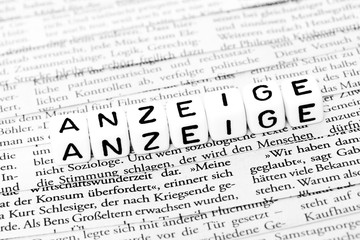 Zeitungsanzeige