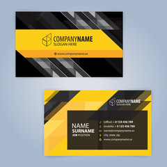 Yellow and White modern business card template, Illustration Vector 10