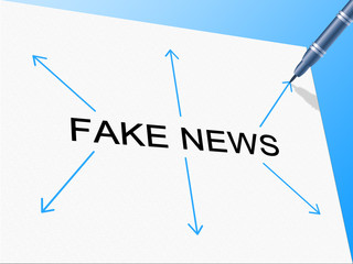 Fake News Arrows On Card 3d Illustration