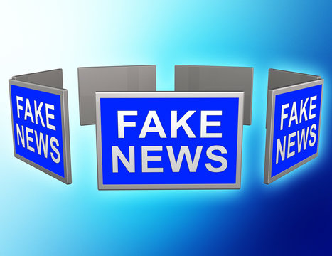 Fake News Tv Screens Message 3d Illustration