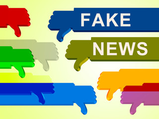 Fake News And Thumbs Down 3d Illustration