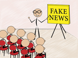 Talking About Fake News To Class 3d Illustration
