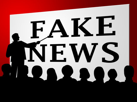 Fake News Lecture Shows Propaganda 3d Illustration