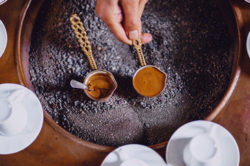 morning with turkish coffee brewing