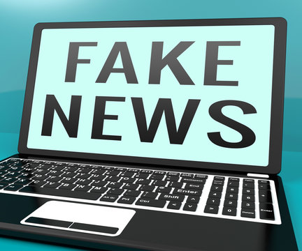Laptop With Fake News Message 3d Illustration