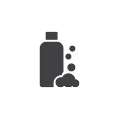 Fototapeta premium Shampoo bottle and foam vector icon. filled flat sign for mobile concept and web design. Hair conditioner simple solid icon. Symbol, logo illustration. Pixel perfect vector graphics