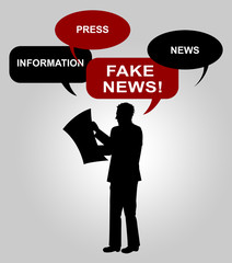 Fake News Speech Bubbles From Man 3d Illustration