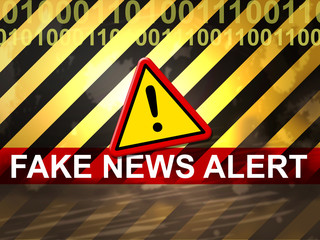 Fake News Alert Meaning Untrue Warning 3d Illustration