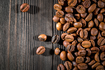 Texture of roasted ready to drink coffee close-up.