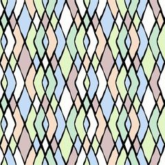 Naklejka premium Seamless colorful zigzag pattern.Pink , green, blue vertical stripes on white.