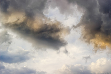 Sky with storm clouds and cirrocumulus clouds