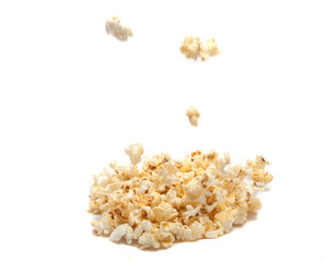 Popcorn is food for cinema on the white