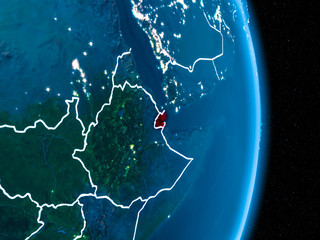 Djibouti in red at night