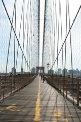 Brooklyn bridge with light shade, New york