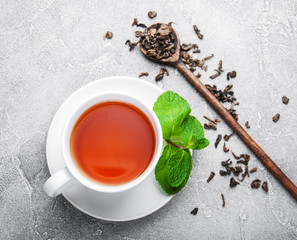 Black tea with mint
