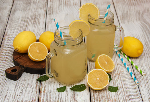 Jars of lemon juice