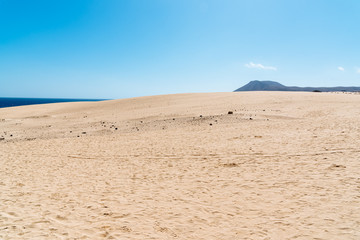 Fototapeta na wymiar Scenic view of dunes of Corralejo in Fuerteventura