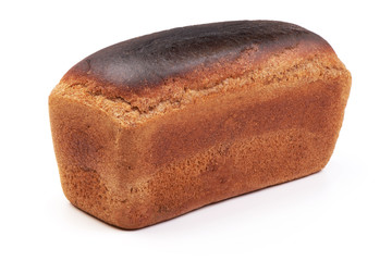 Rye bread, freshly baked, isolated on white background