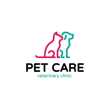 Vector Dog And Cat Pet Logo Template