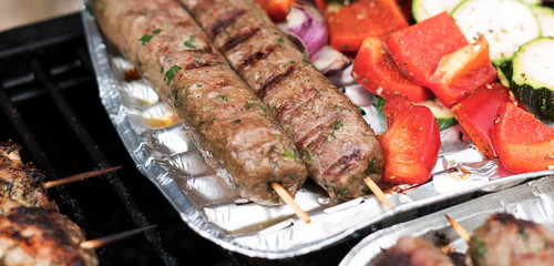 Skewers of pork tenderloin in the Greek style