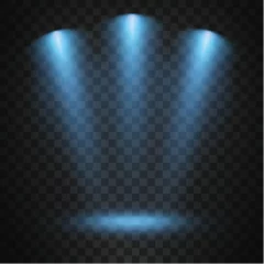 Türaufkleber Blue spotlights on transparent background © ekyaky