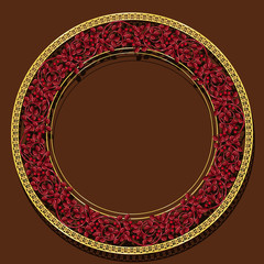 round frame ruby color with shadow