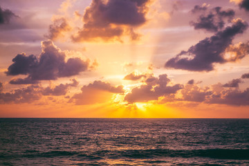 Bright colorful sunset on the sea, beautiful landscape